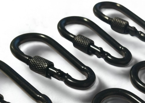 Carabiner w/twist-lock (Silver or Black coated) - Stainless Steel