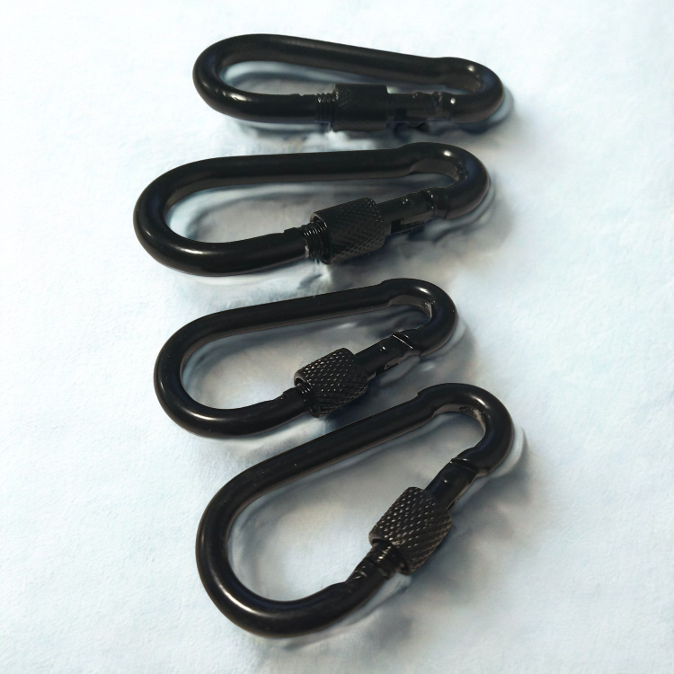 Carabiner w/twist-lock (Silver or Black coated) - Stainless Steel